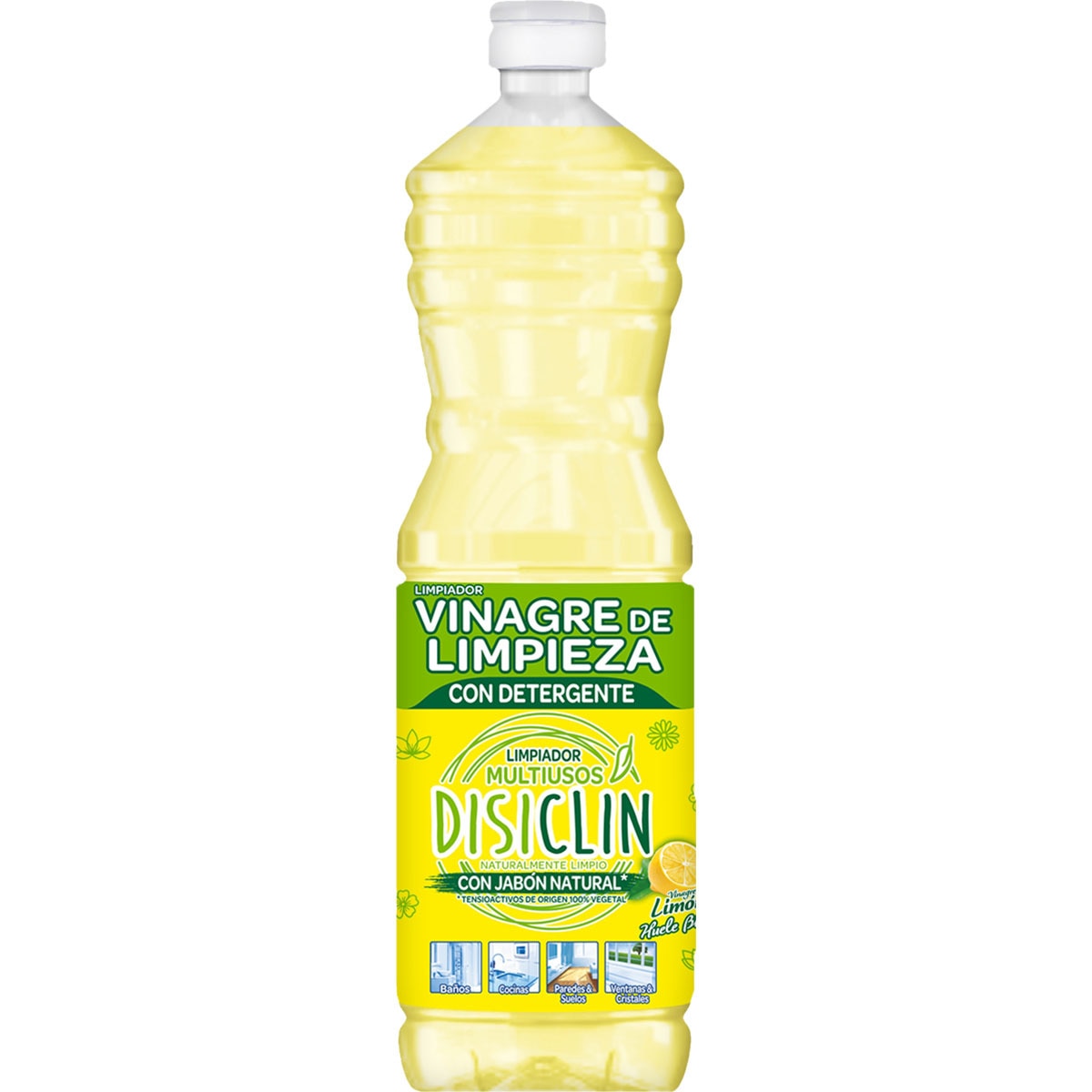 vinagre de limpieza con detergente multiusos aroma limón botella 1 l