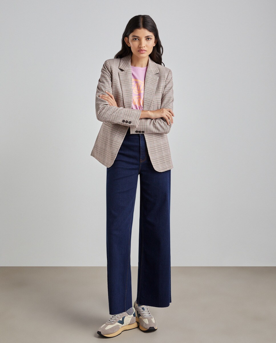 Blazer cintré à carreaux