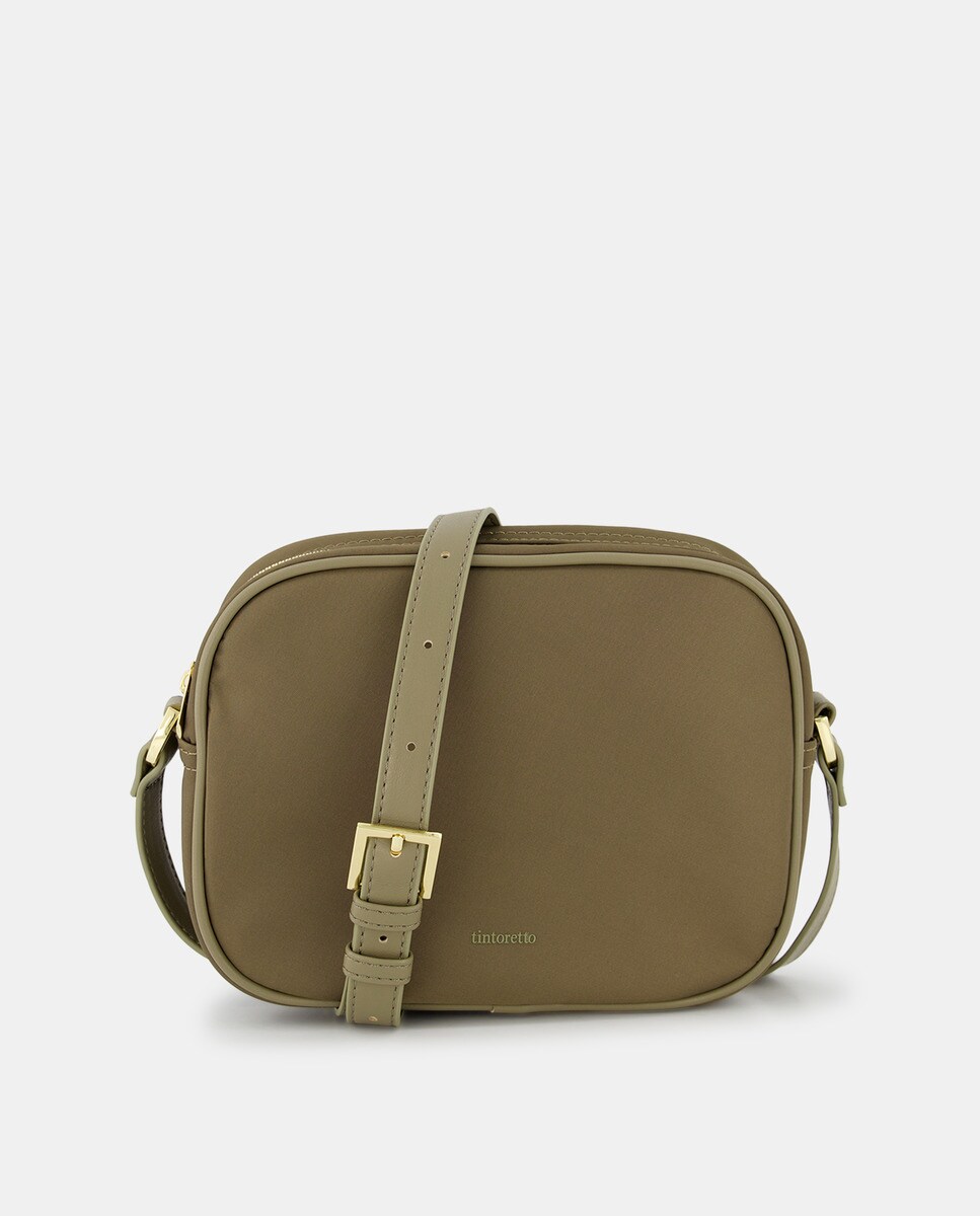 Sac à bandoulière olive avec logo métallique