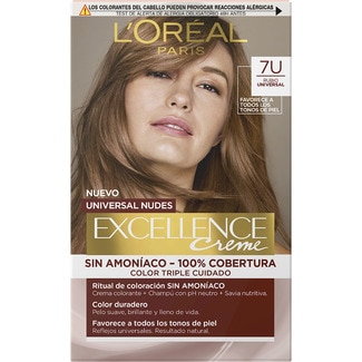 Creme tinte coloración permanente sin amoniaco nº 7U Rubio universal caja 1 unidad - Excellence
