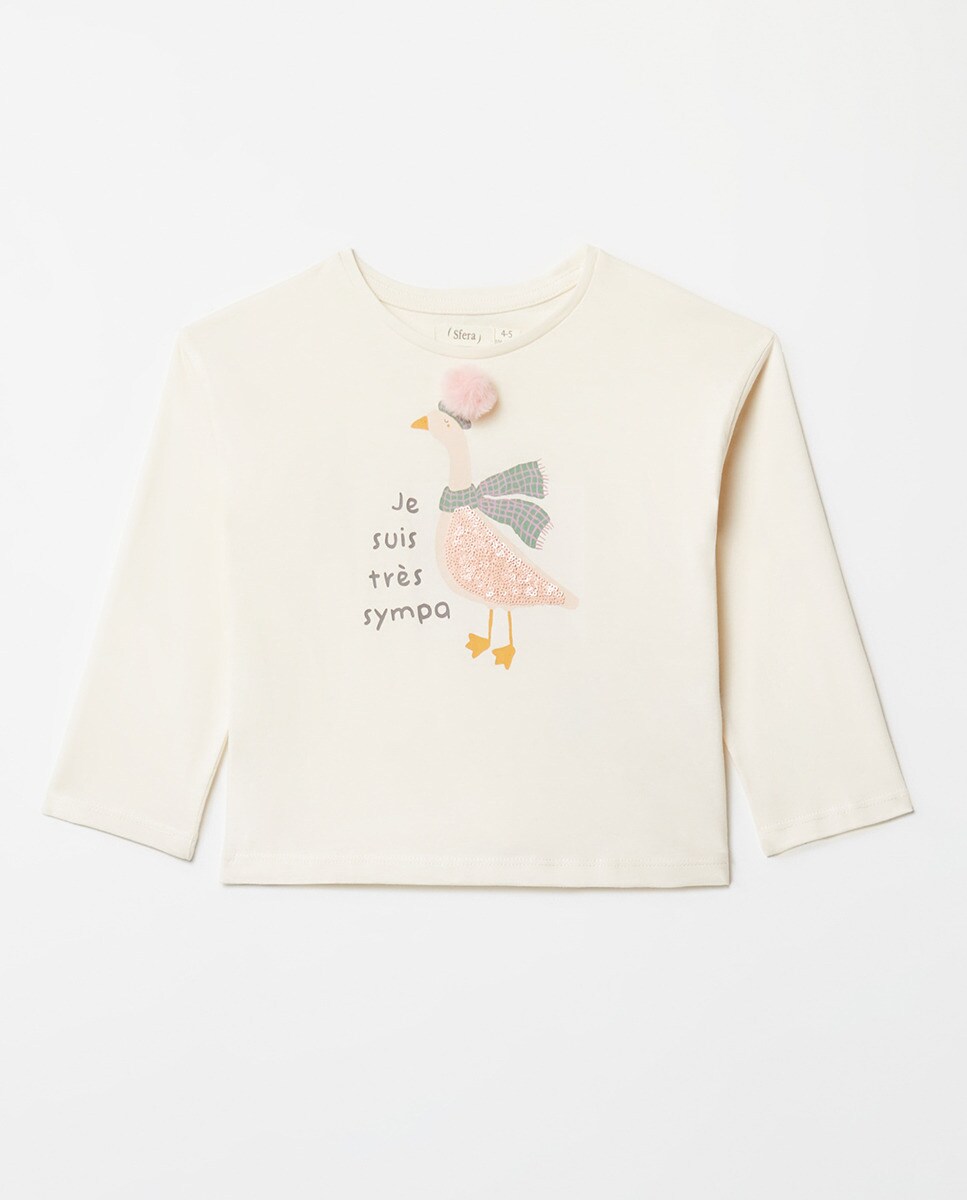 Tshirt oie paillettes