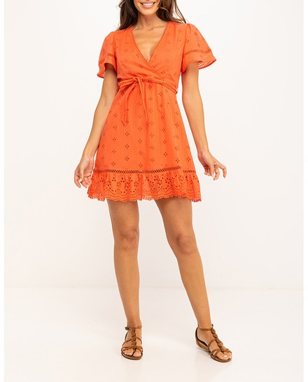 Vestido color teja