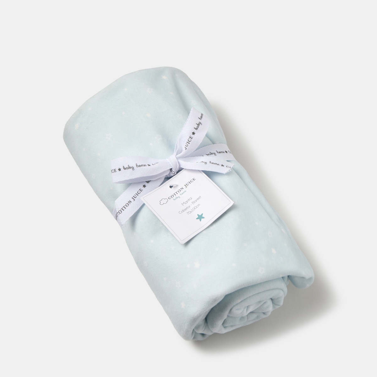 Manta Reversível 70*100 cm Estrelas Microvelour Azul-3