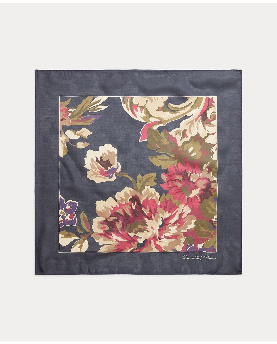 Bandana en soie imprimé fleurs