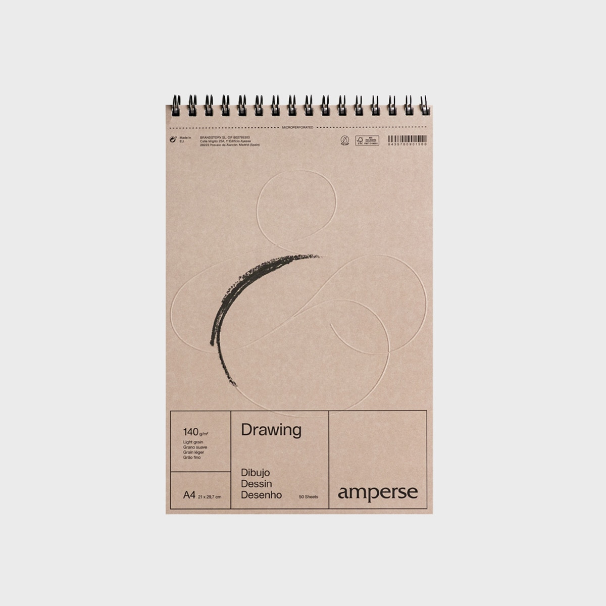 Bloco de Desenho A4 Amperse Bege-1