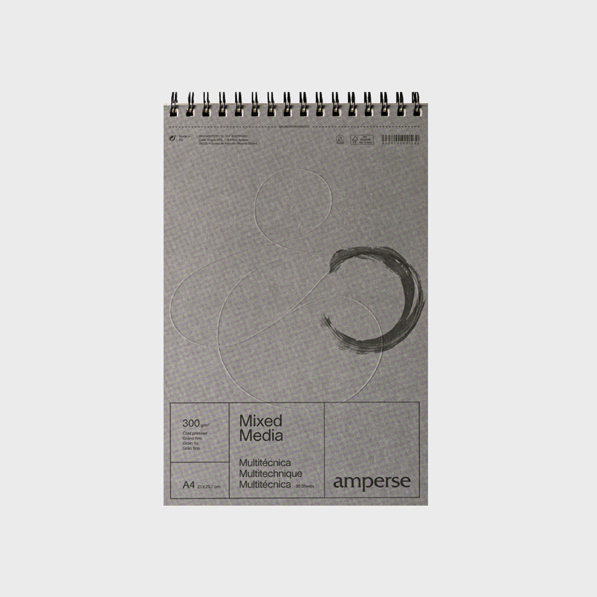 Bloc técnicas mixtas A4 Gris-1