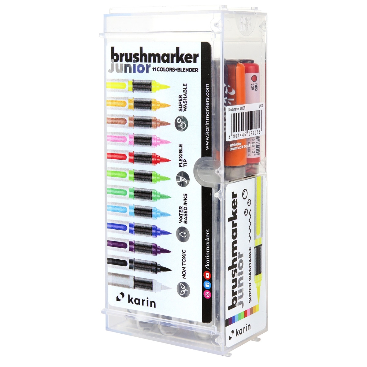 Rotuladores lettering   junior 12 pcs set 12   coloes basicos+blender Brushmarker pro Karin Multicolor-1