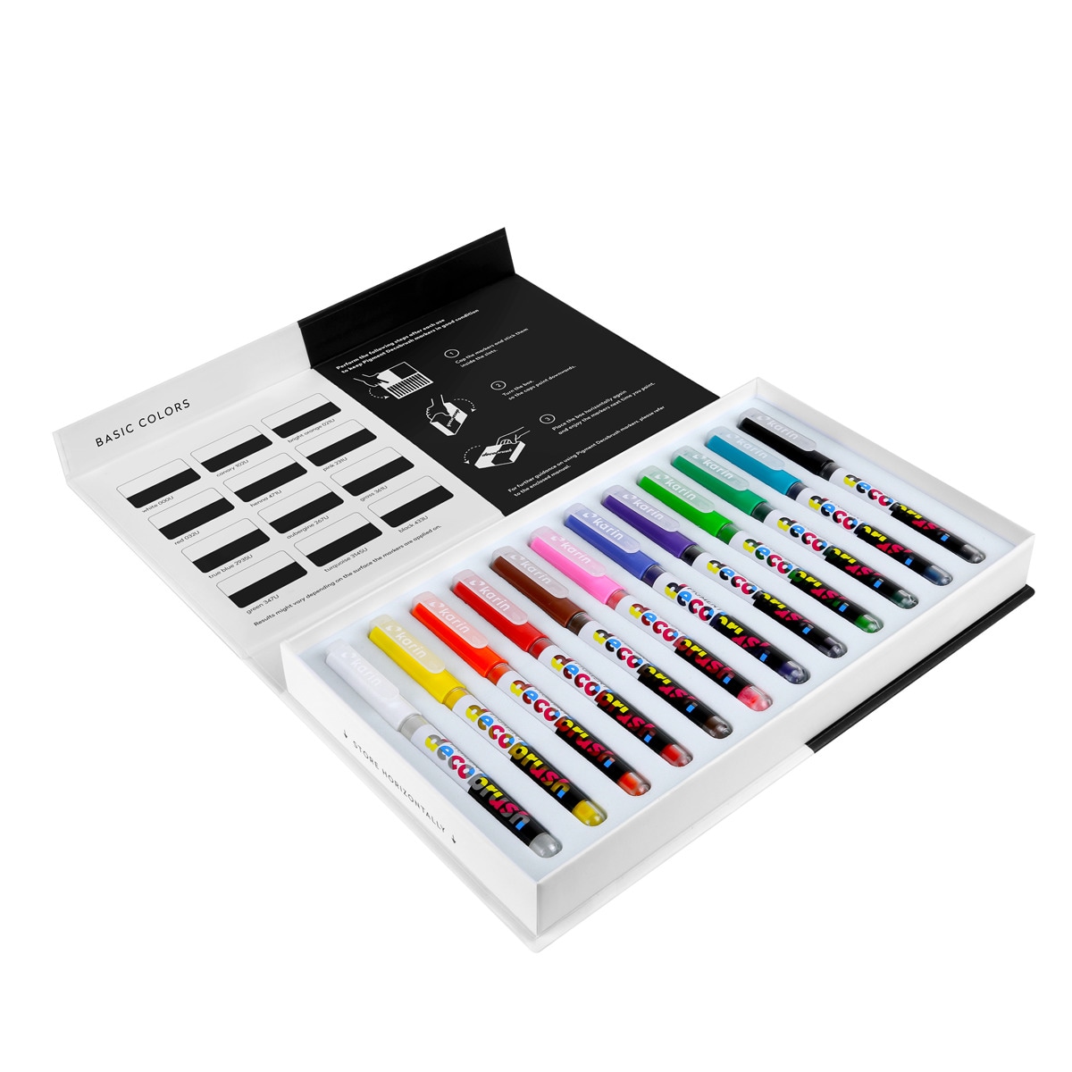 Rotuladores lettering  pigmento decobrush  12 colores basicos Karin Multicolor-2
