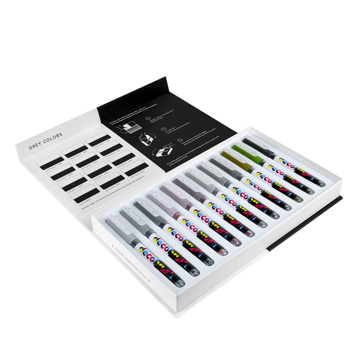 Rotuladores lettering pigmento decobrush 12 colores grises   Karin 2