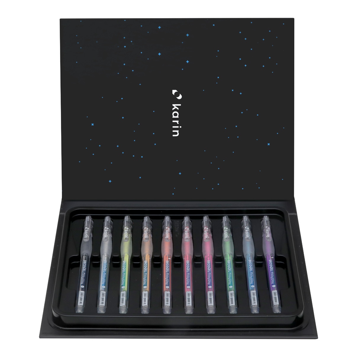 Set 10 boligrafos decogel  pigmento metalico colores pastel Karin Multicolor-1