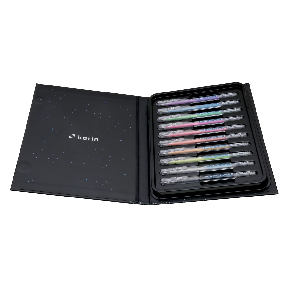 Set 10 boligrafos decogel  pigmento metalico colores pastel Karin Multicolor-2