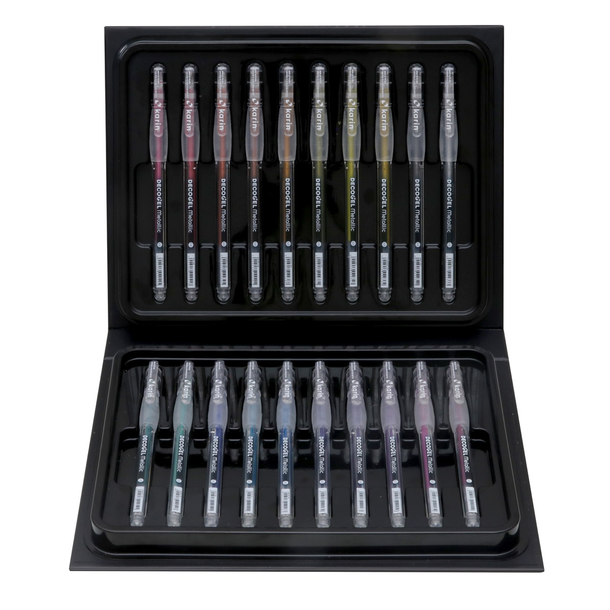 Set 20 boligrafos decogel  pigmento con efecto metalico de Karin Multicolor-1