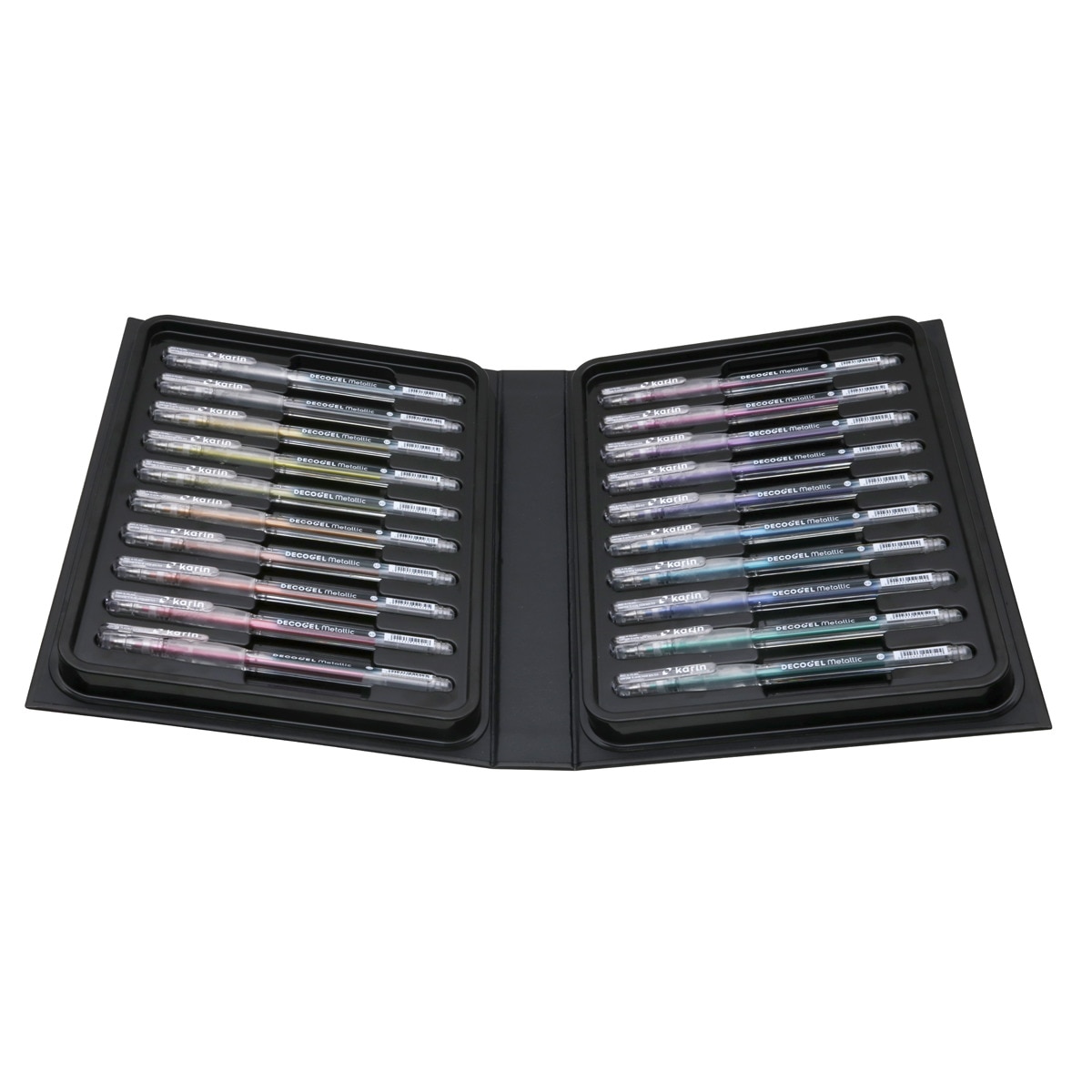 Set 20 boligrafos decogel  pigmento con efecto metalico de Karin Multicolor-2