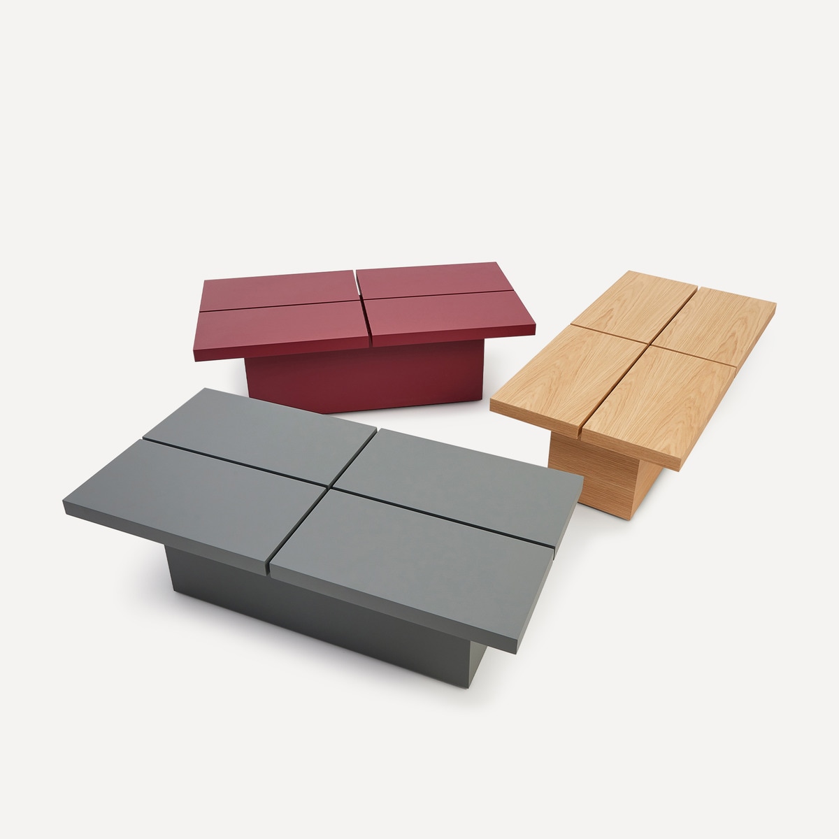 Mesa de centro rectangular en mate Lisboa Room - El Corte Inglés Burdeos mate-7