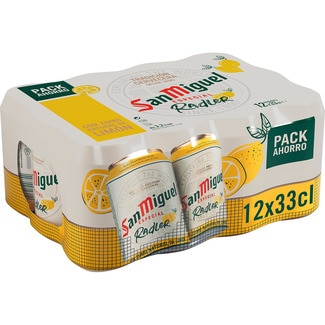 cerveza rubia Radler con zumo natural de limón pack 12 latas 33 cl - San Miguel