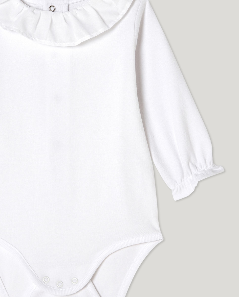 Body de Bebé com Manga Comprida Branco-3