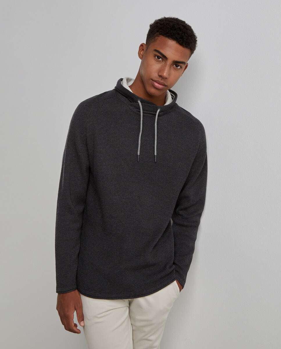 Pull à col sweat uni