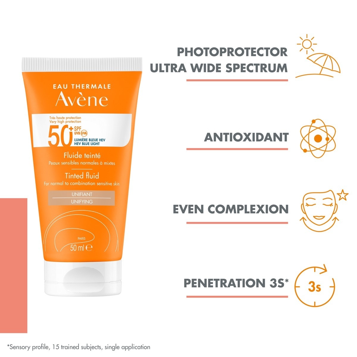 Emulsão com Cor Protecção Solar 50+ SP Avène 4