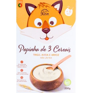 Papinhas Bio 3 Cereais embalagem 200 g - Papinhas Da Xica