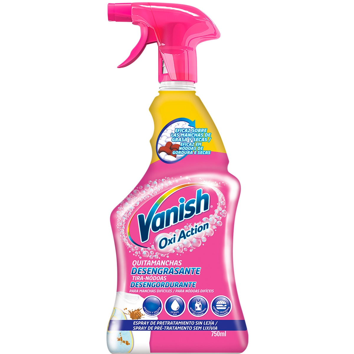Tira Nódoas Desengordurante em Spray embalagem 750 ml