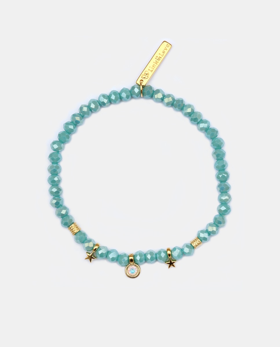 Pulsera elástica con cristal verde Verde-1