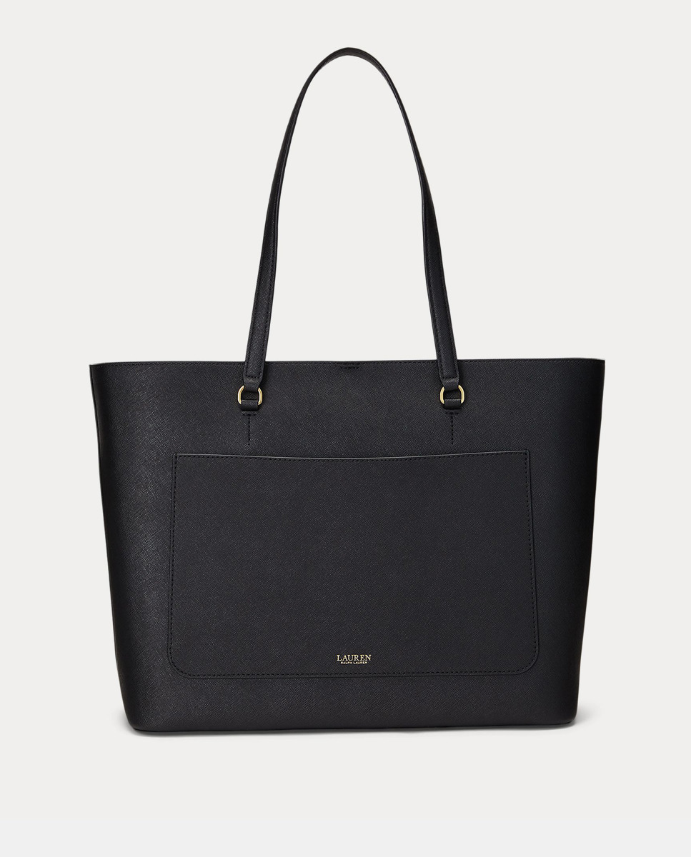 Tote grande de piel Karly negro con mosquetón · Lauren Ralph