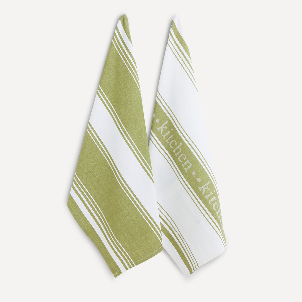 Conjunto de 2 Panos de Cozinha de Algodão Kitsail Verde-1