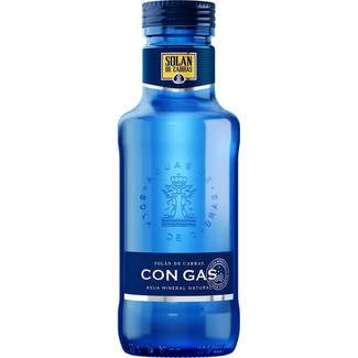 agua mineral natural con gas botella 33 cl (envase de vidrio) - Solan De Cabras