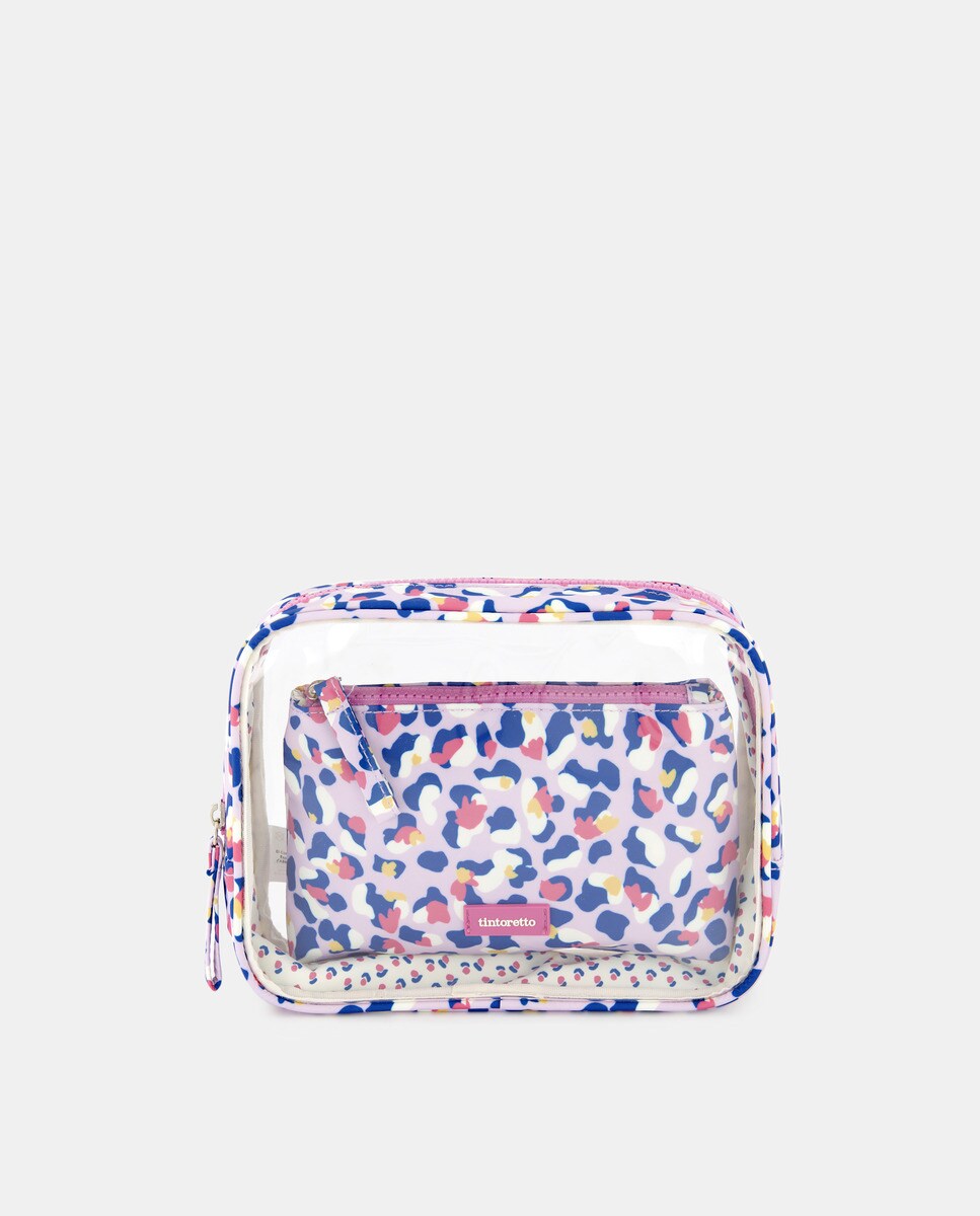Trousse lilas animal print