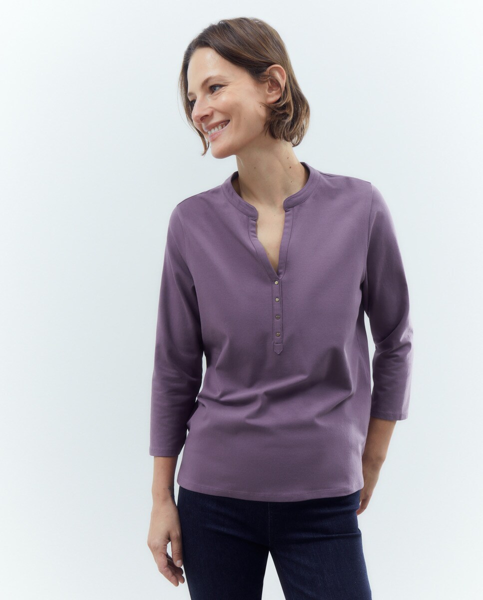 Tshirt uni col tunisien