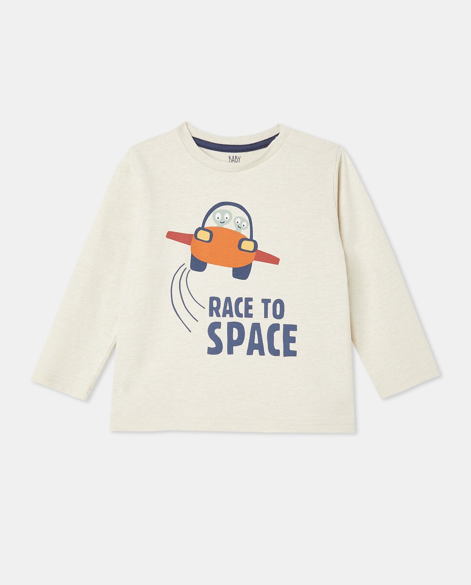 Tshirt à manches longues et imprimé sur le devant