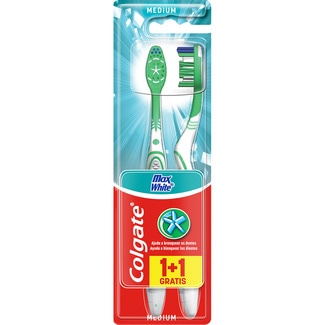 cepillo dental Max White medio blister 1 unidad + 1 unidad gratis - Colgate