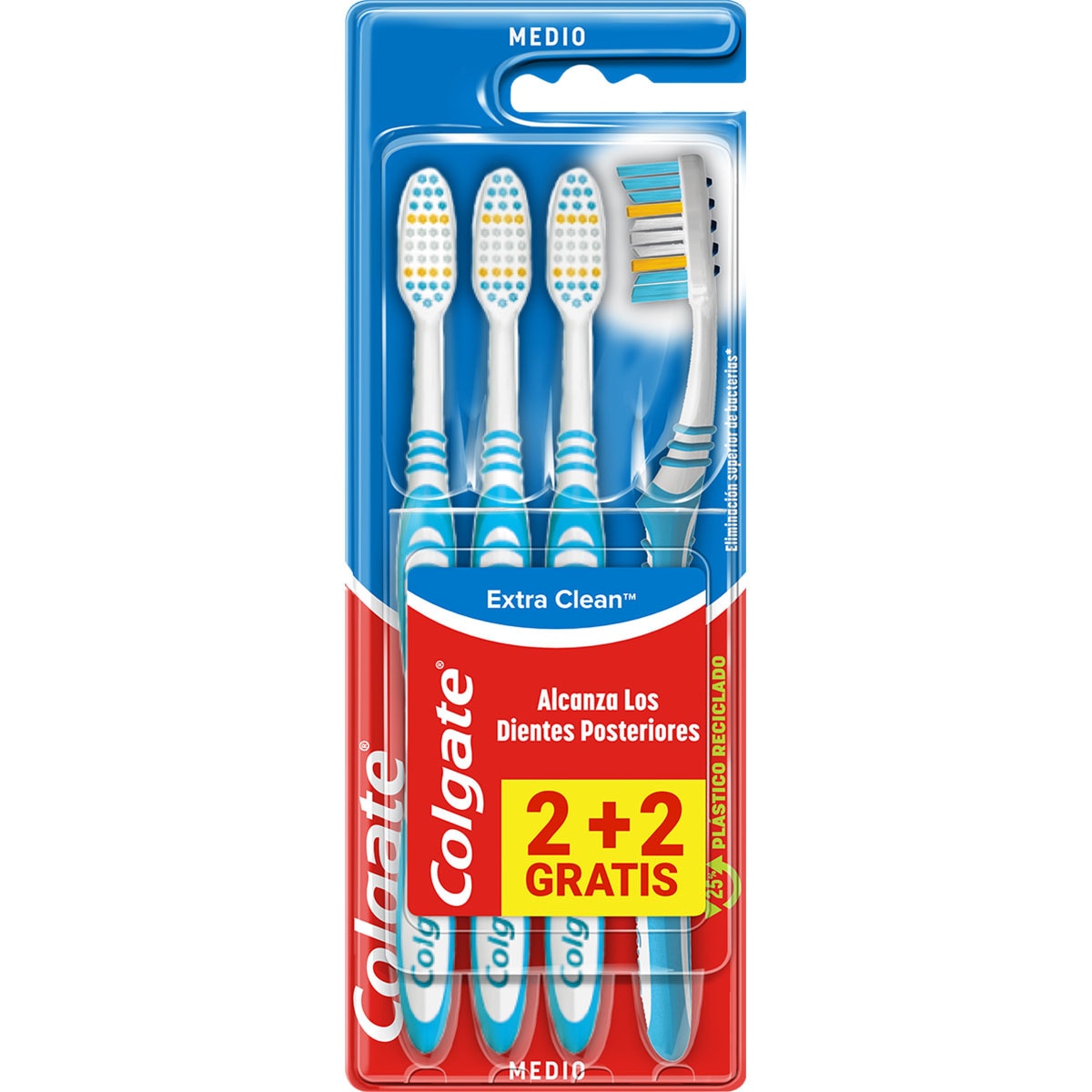 cepillo dental Extra Clean medio blister 2 unidades + 2 unidades gratis