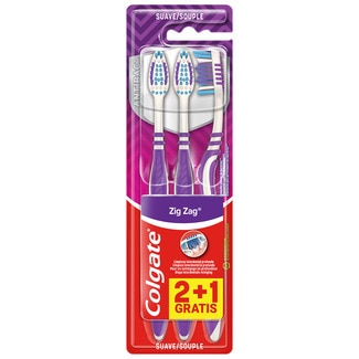 cepillo dental Zig Zag suave blister 2 unidades + 1 unidad gratis - Colgate