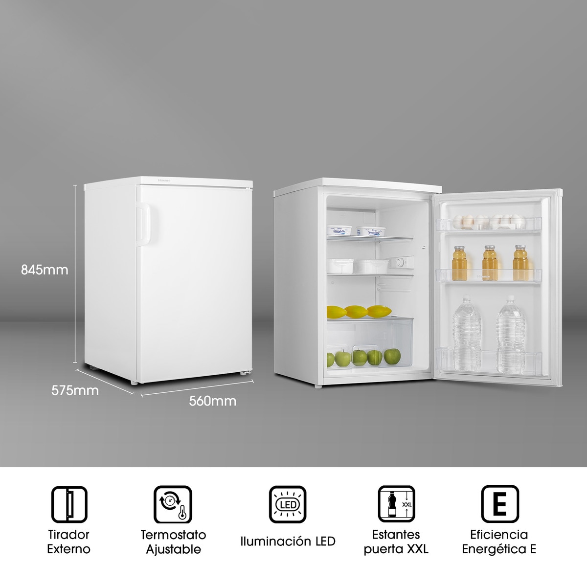Frigorífico Mini Hisense control mecánico - RL170D4AWE Blanco-5