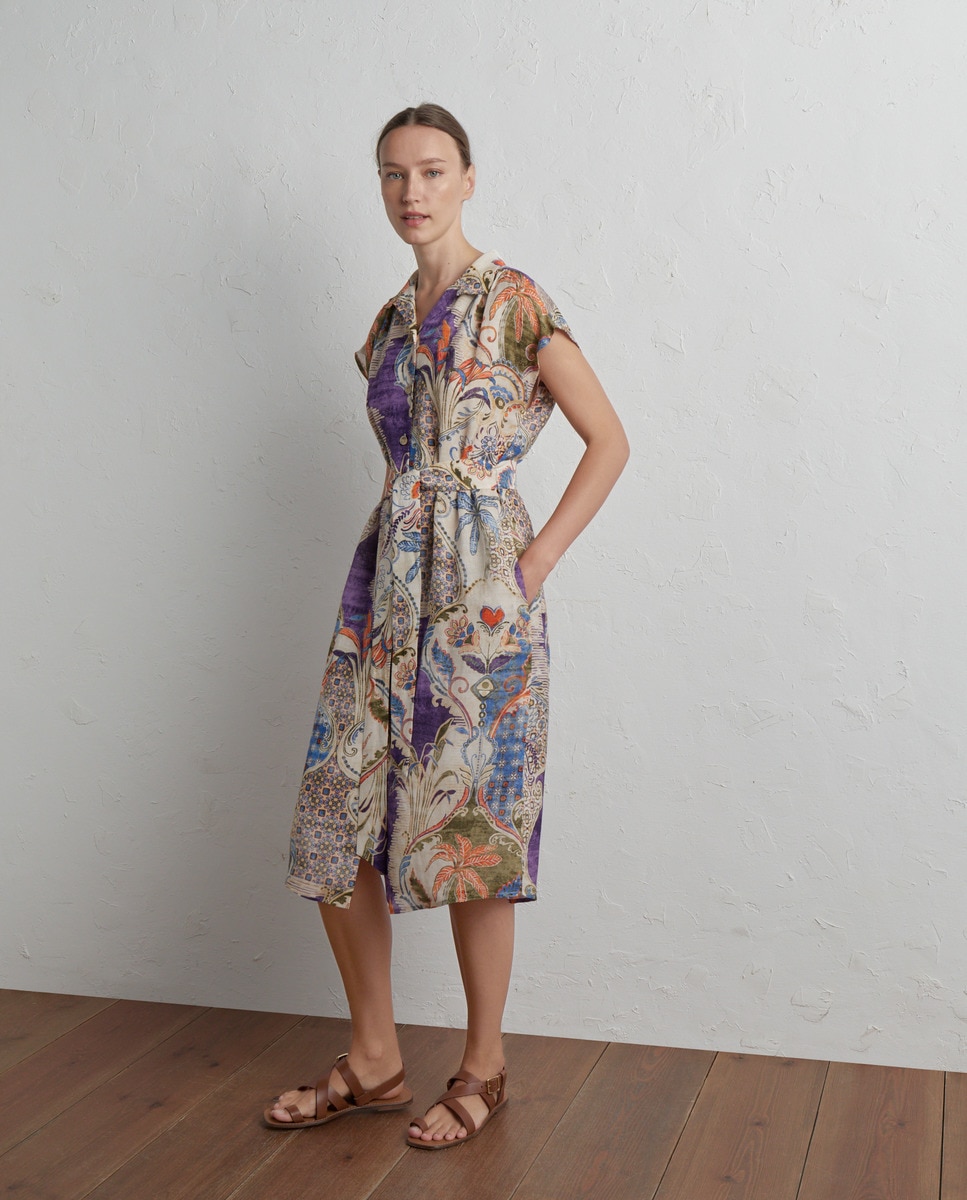 Robe midi imprimé ethnique