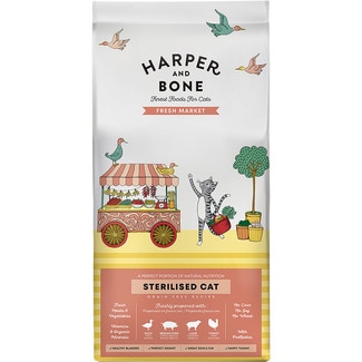 pienso para gatos adultos esterilizados con pato, cerdo ibérico, cordero y pavo bolsa 1,5 kg - Harper&bone