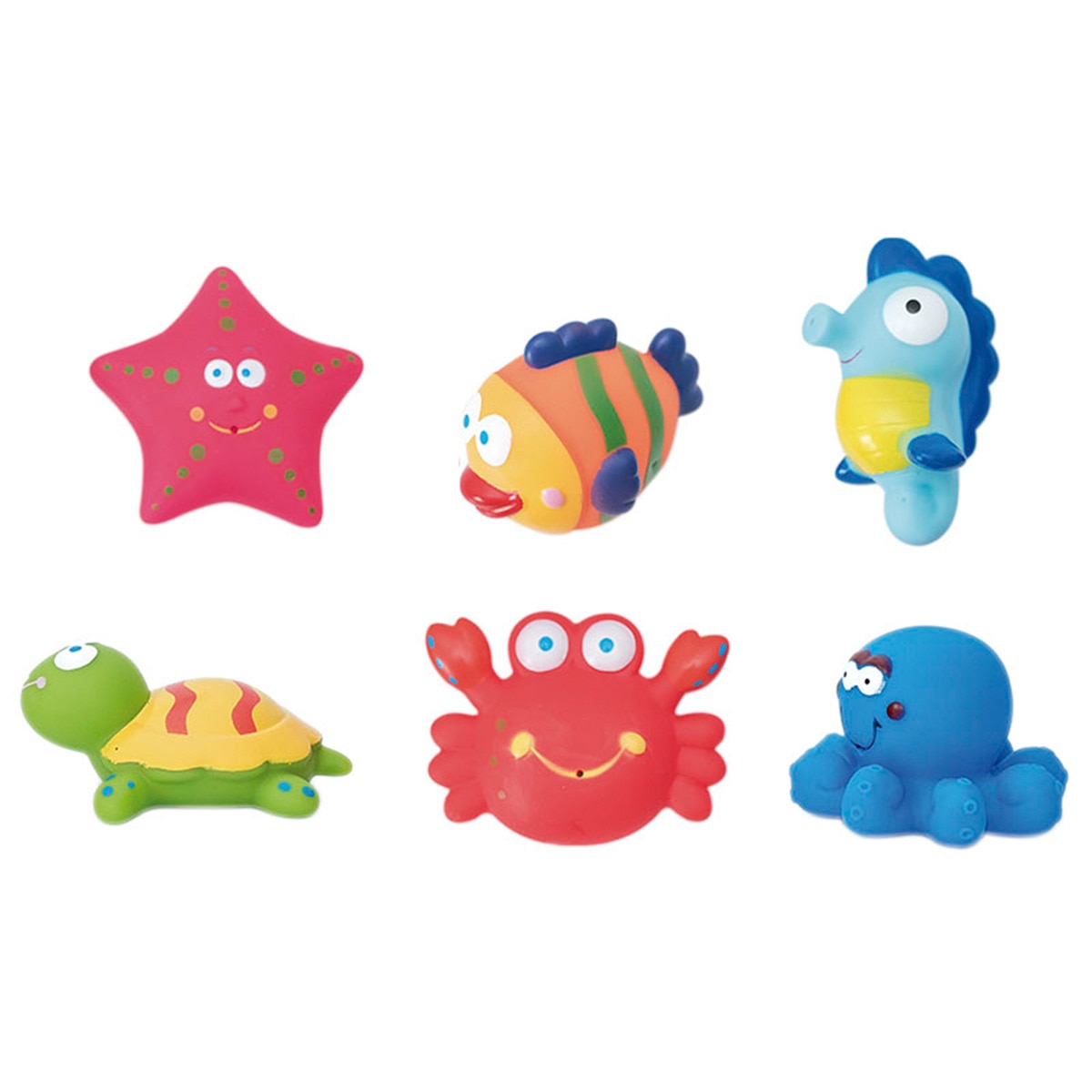 Bote con 6 juguetes de baño de animales marinos Olmitos Multicolor-4