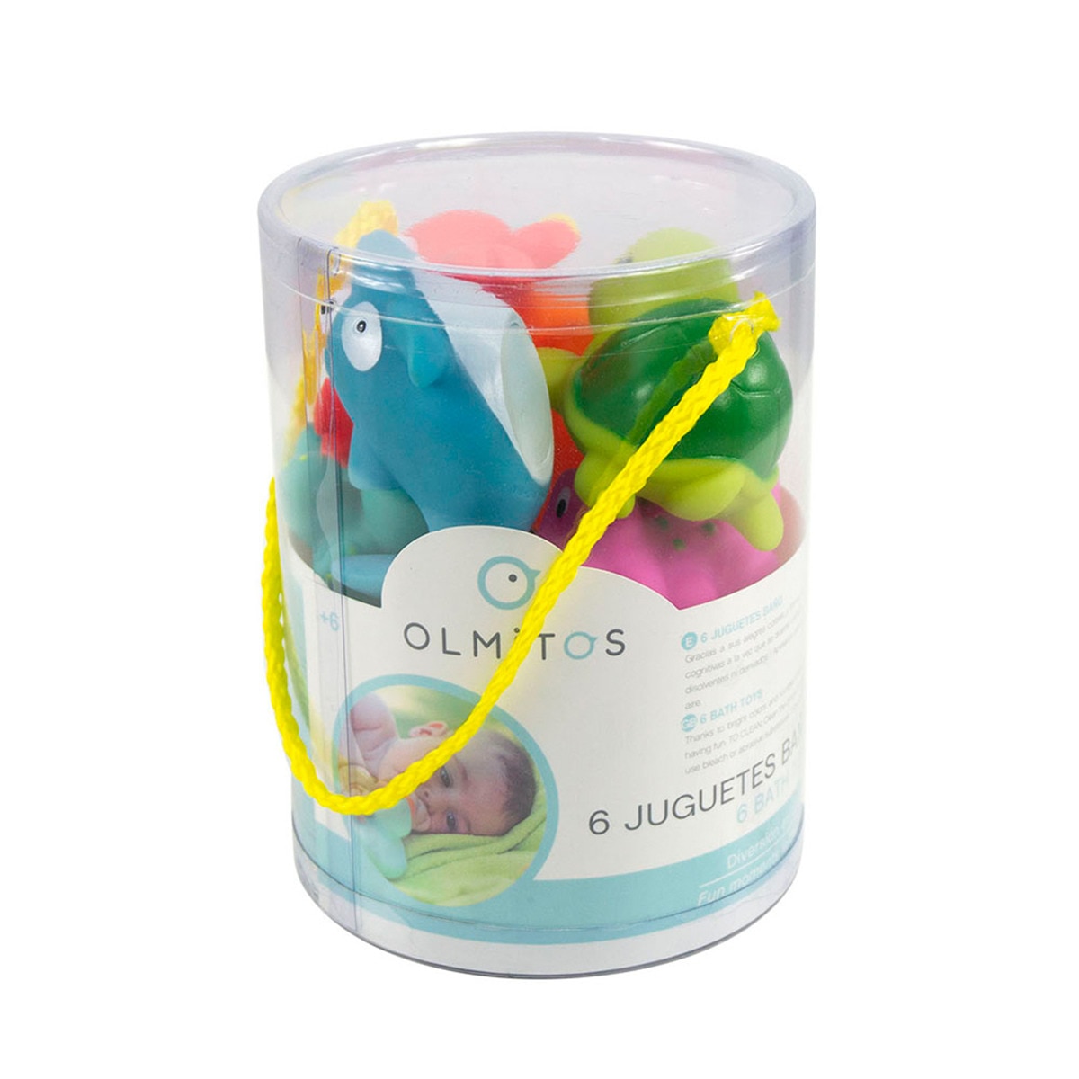Bote con 6 juguetes de baño de animales marinos ocean Olmitos Multicolor-2