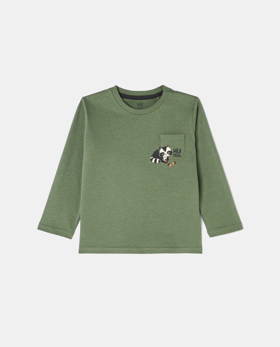 Tshirt à manches longues et imprimé sur le devant