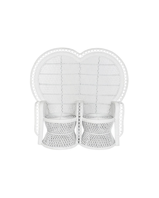 Imagen 0 de Sillón ratán 188x50x140 2 plazas blanco