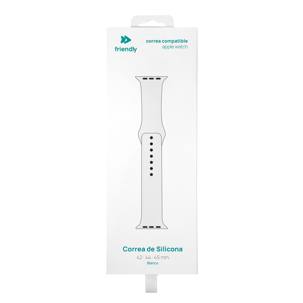 Correa de silicona Friendly License compatible Apple Watch 42/44/45 mm Blanco Blanco-3