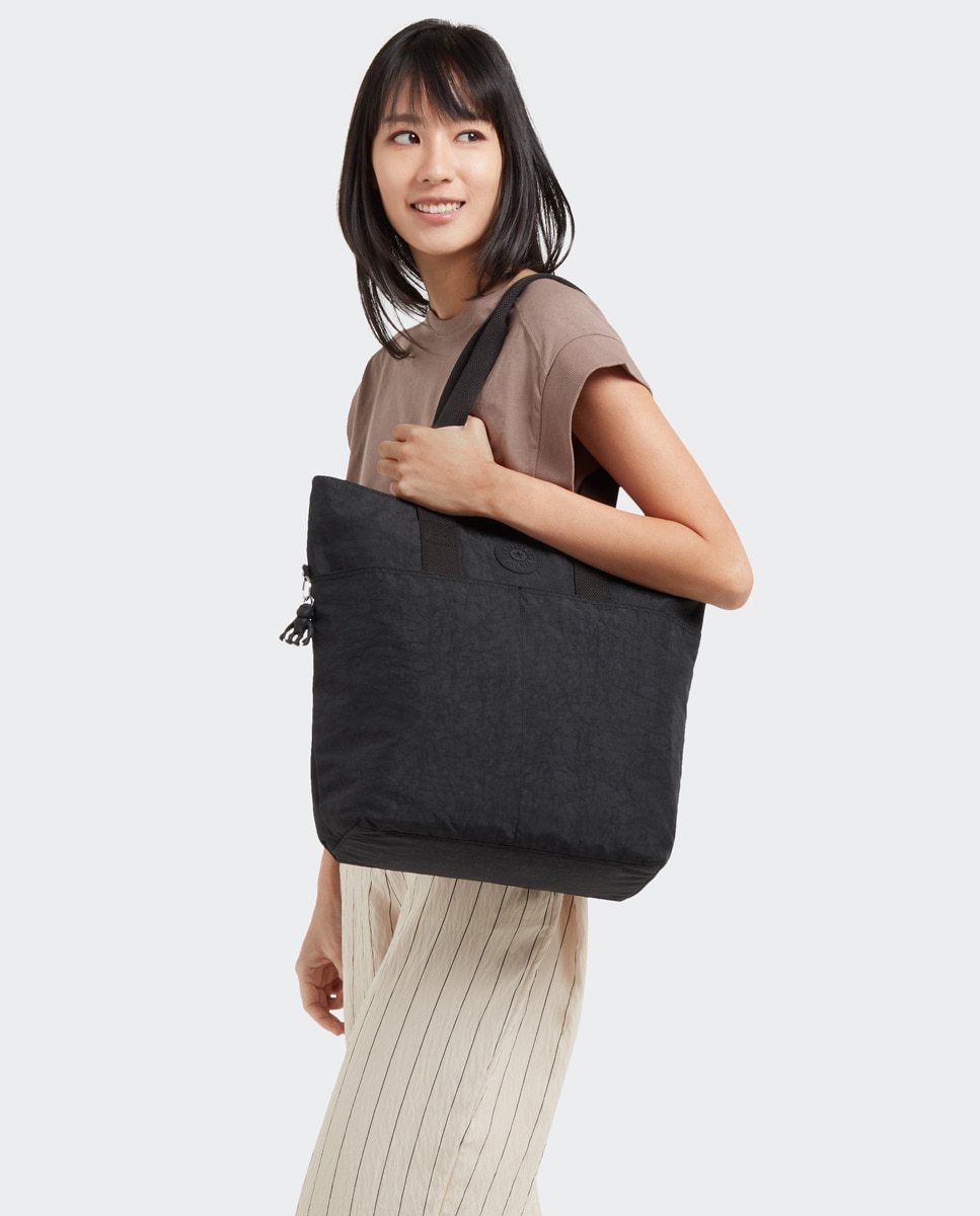 Mala Tipo Tote Grande com Compartimento para Portátil - Preto Preto-6