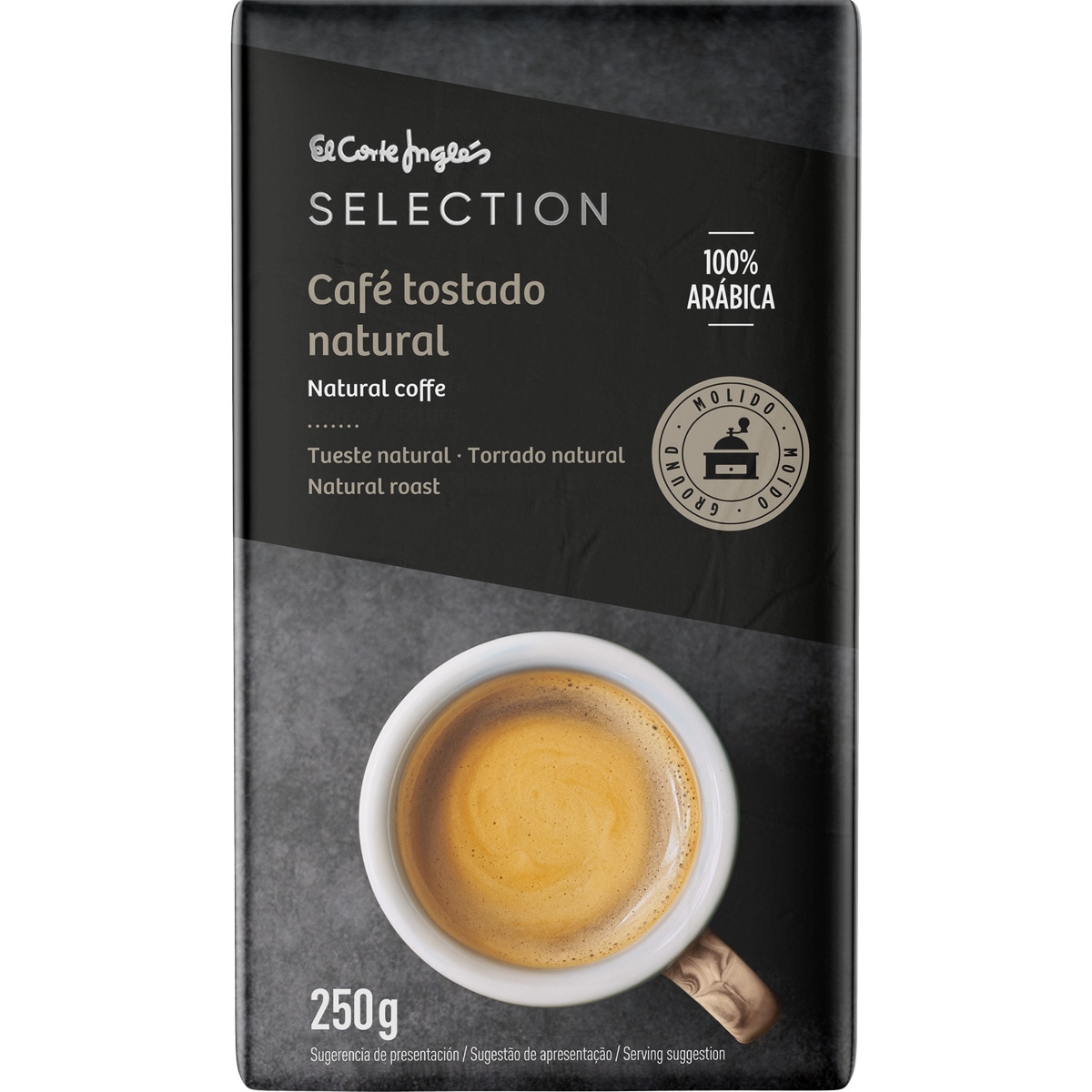 café molido natural 100% arábica paquete 250 g