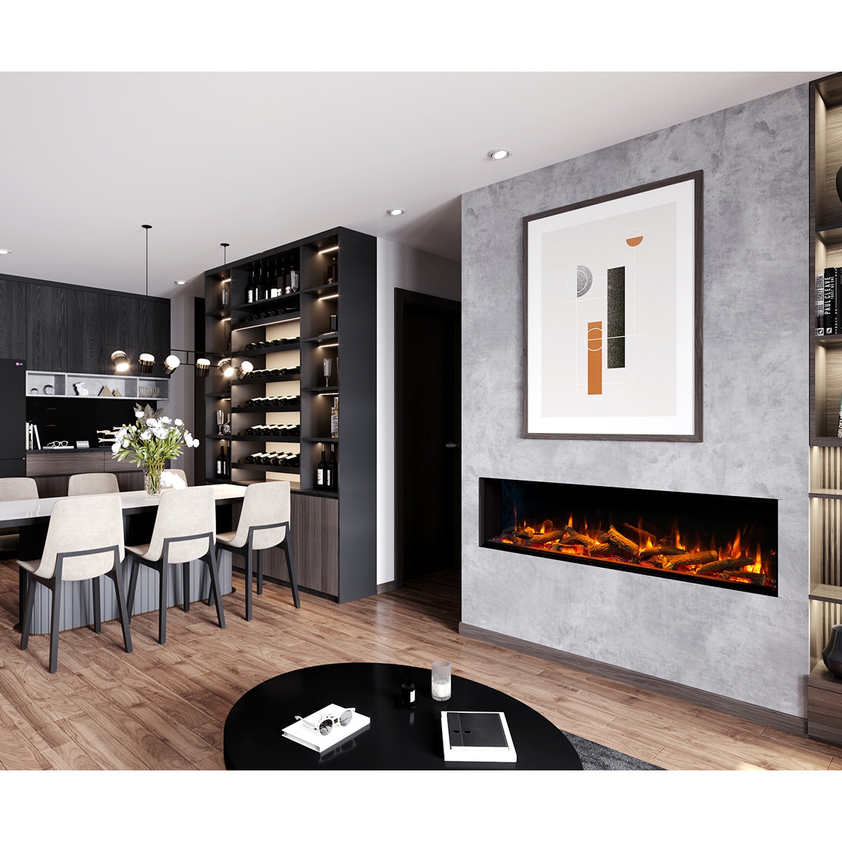 Chimenea Simulador Eléctrico i1000E App Negro-7