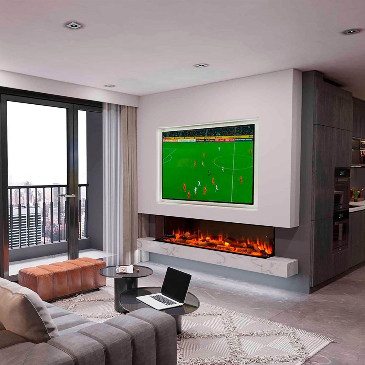 Chimenea Simulador Eléctrico i2200E App Negro-4