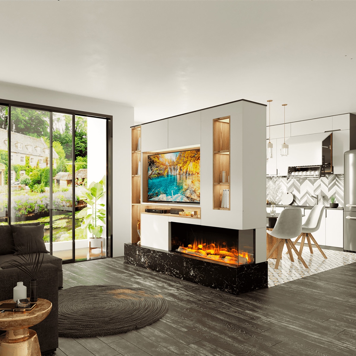 Chimenea Simulador Eléctrico i2200E App Negro-11