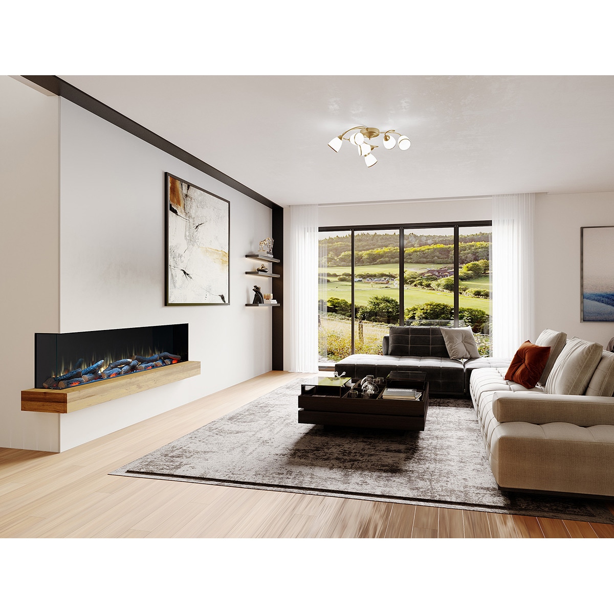 Chimenea Simulador Eléctrico i1500E App Negro-8