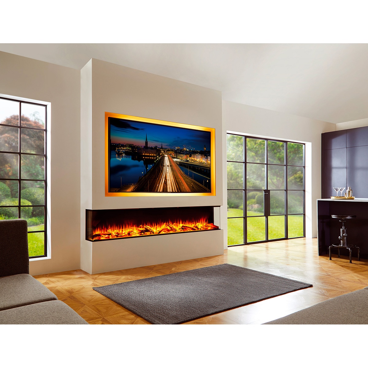 Chimenea Simulador Eléctrico i1500E App Negro-5