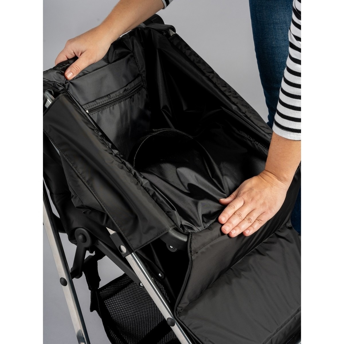 Carrinho de Compras Basket Tweed 4B Azul-marinho-4